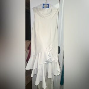 JAYGODFREY Strapless White Satin Dress
